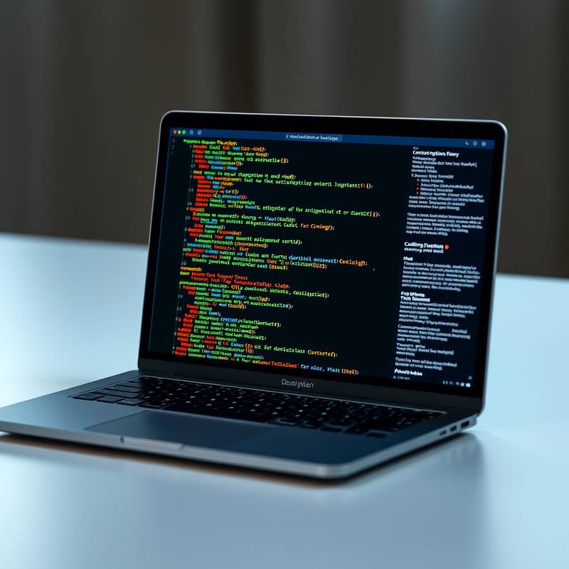 Laptop displaying web development code for a Web Development course