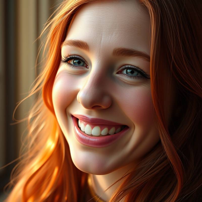 Portrait of Sarah Johnson, a smiling woman with red hair